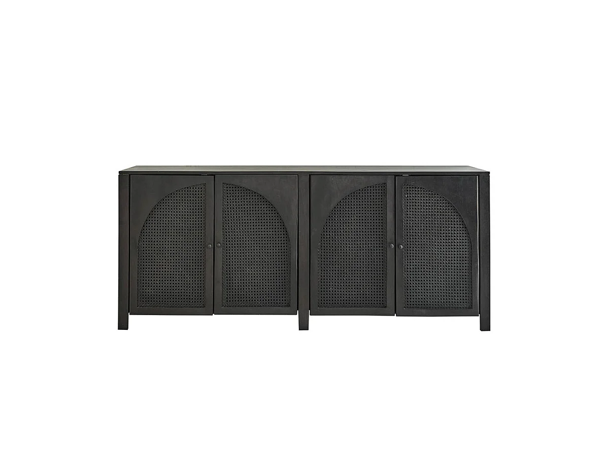 Buffet en bois massif et cannage 175 cm