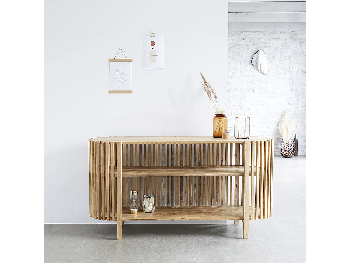 Buffet en bois teck massif 160 cm