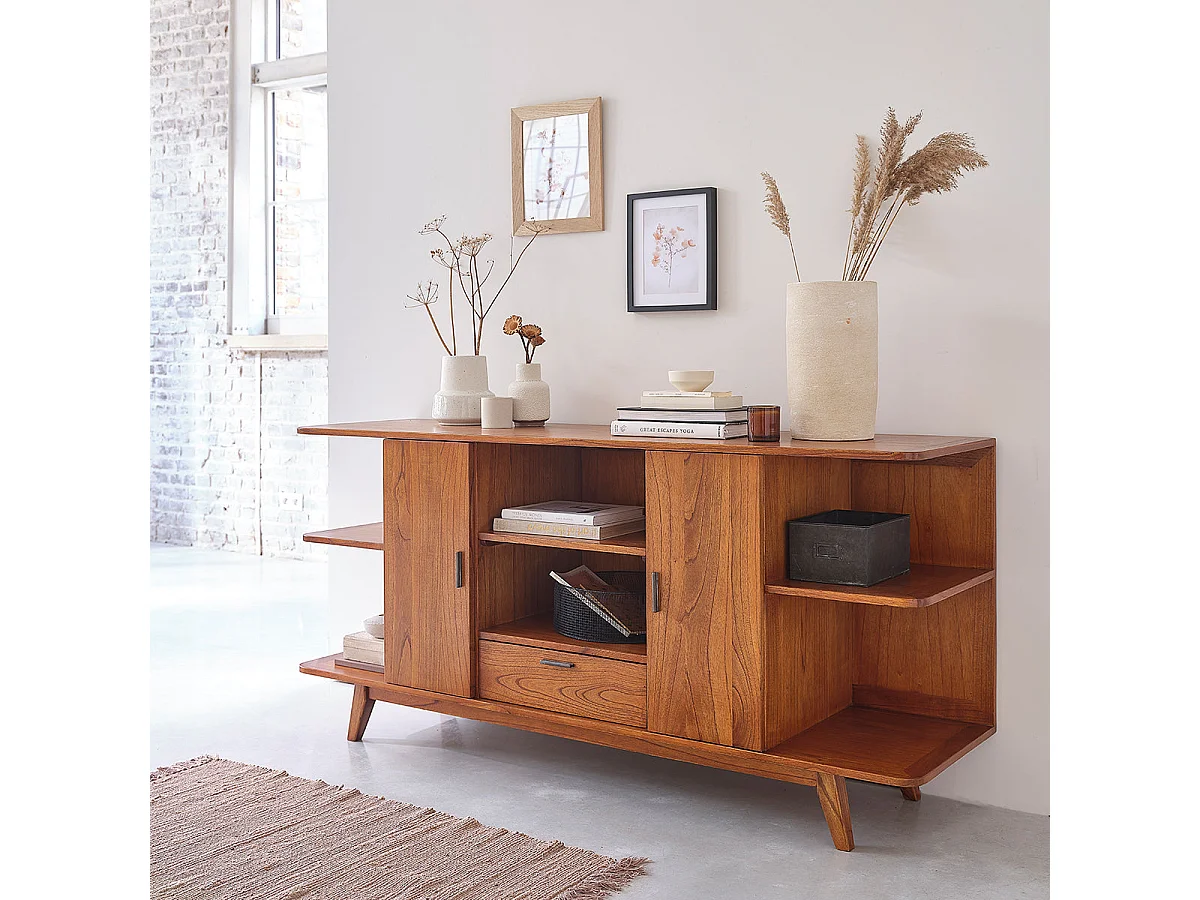 Buffet vintage 2 portes en mindi massif