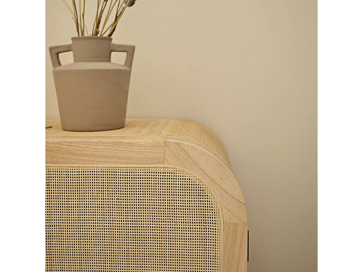 Aparador de madera de mindi maciza de 190 cm