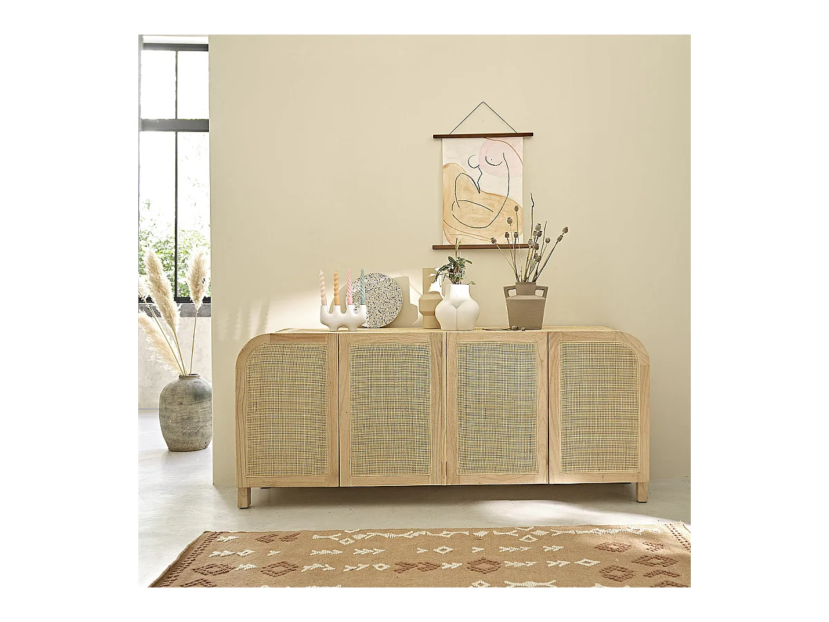 Buffet en bois mindi massif 190 cm