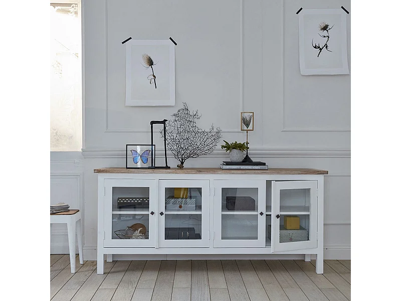 Aparador de madera de caoba y teca maciza 180 cm