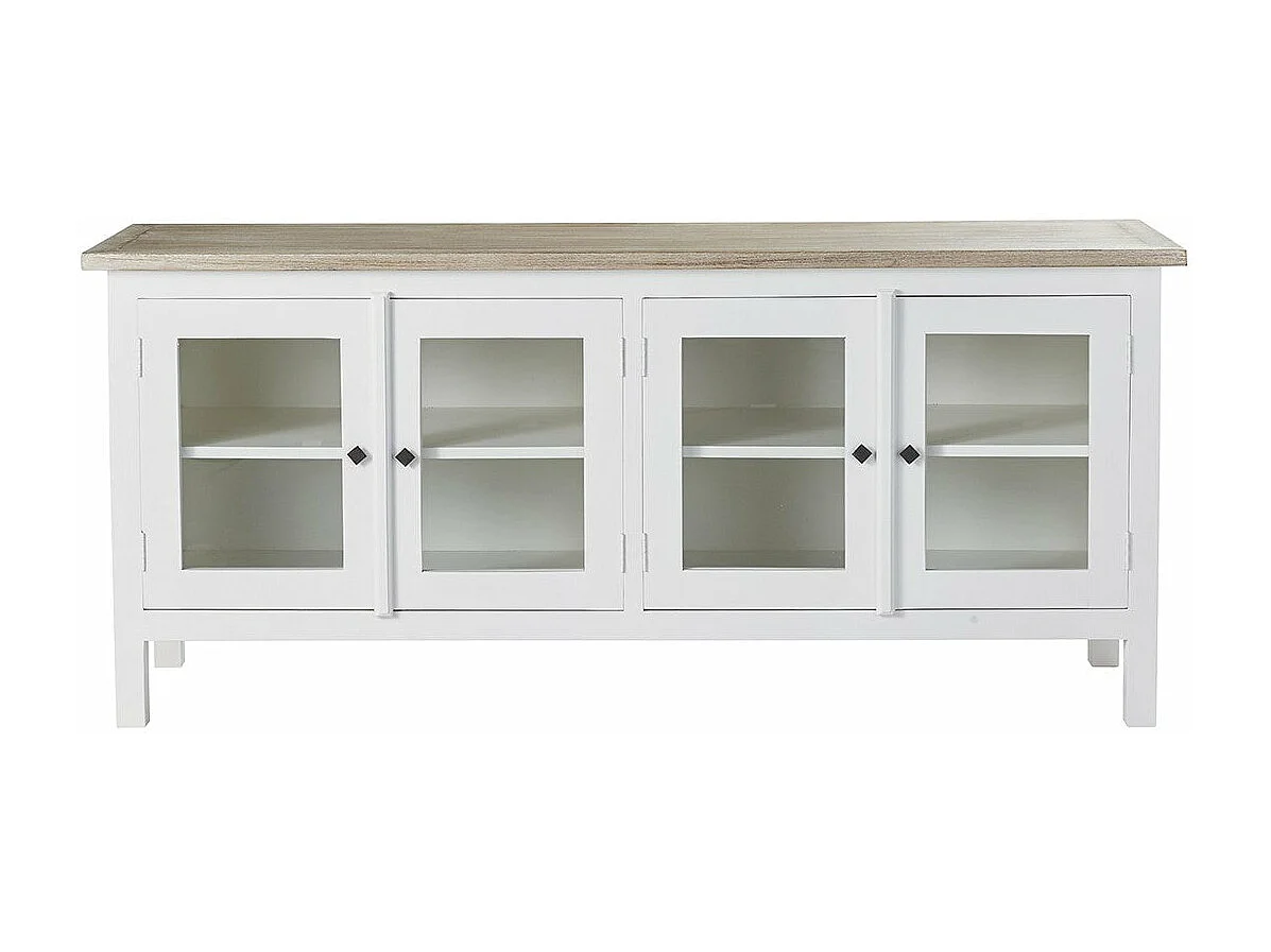 Buffet 4 portes en verre et acajou massif