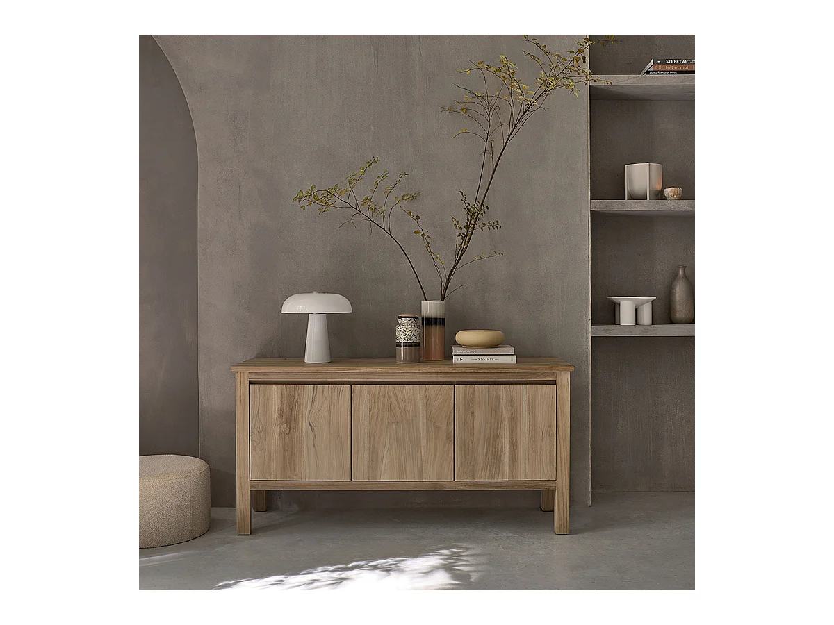 Aparador de madera de teca maciza de 150 cm