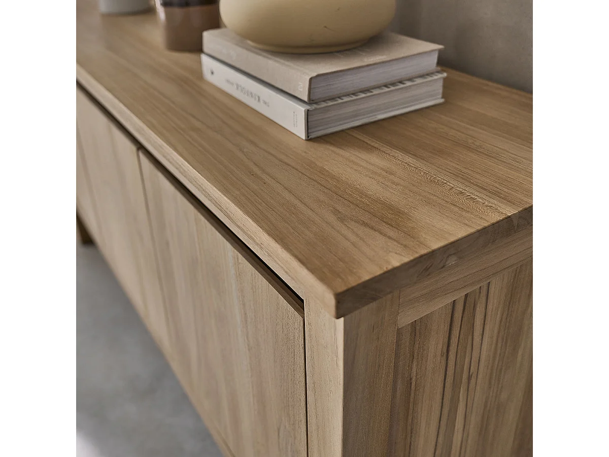 Aparador de madera de teca maciza de 150 cm