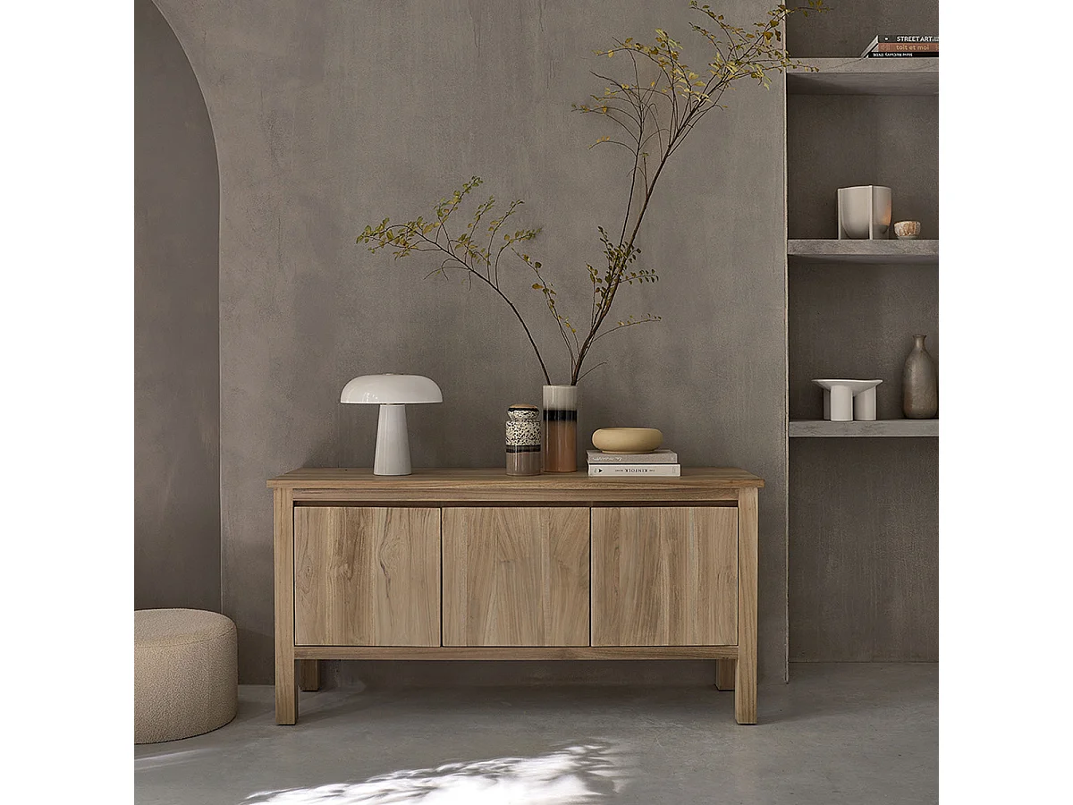 Buffet en bois de teck 150 cm 3 portes