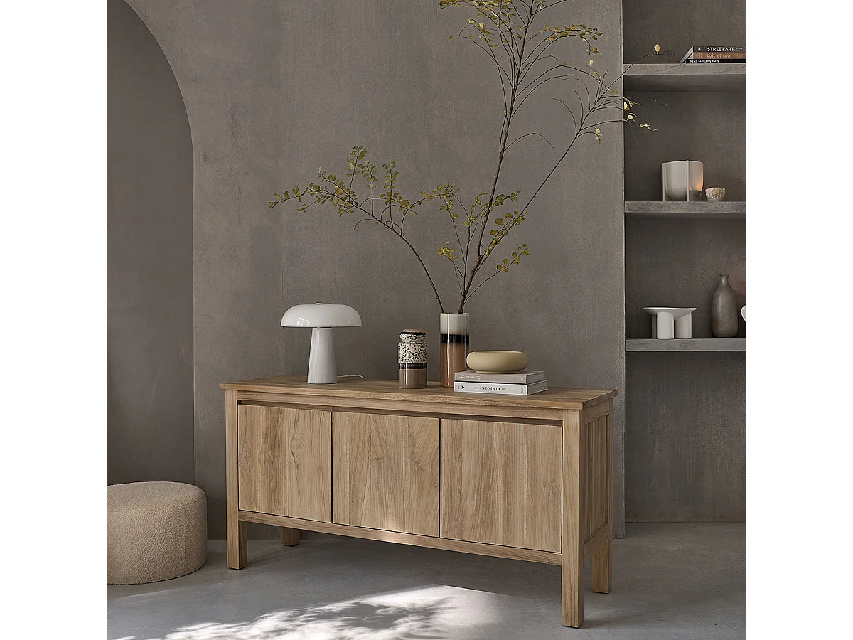 Buffet en bois de teck 150 cm 3 portes
