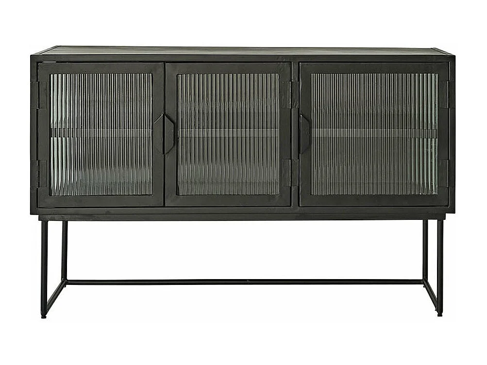 Buffet en métal et verre ondulé 120 cm