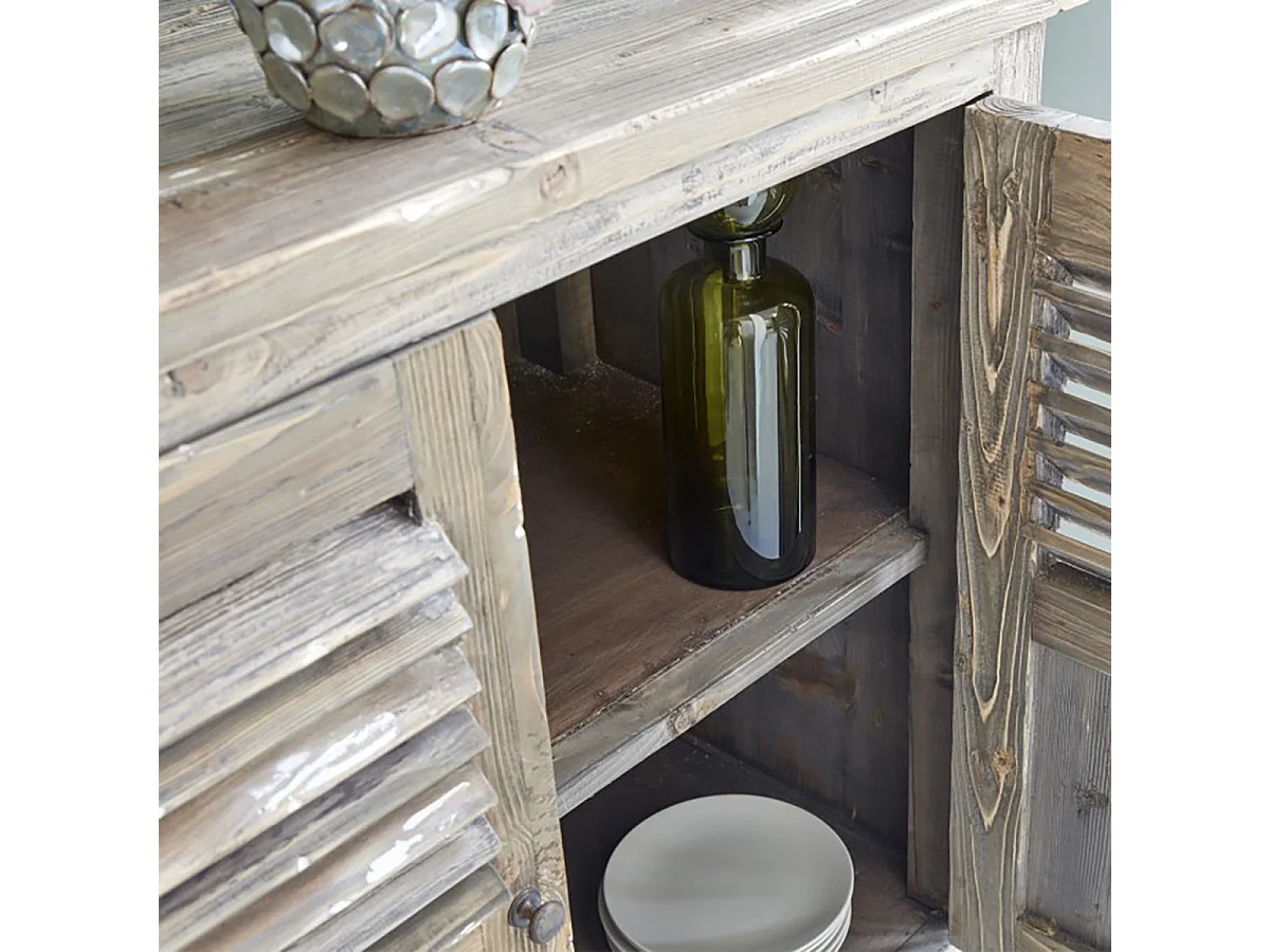 Buffet en pin recyclé massif 140 cm