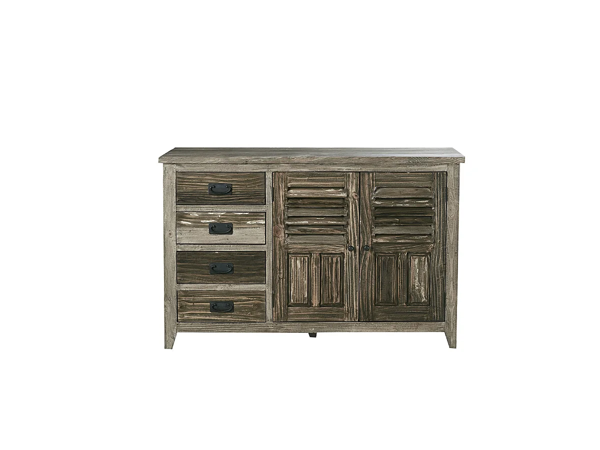 Buffet en bois recyclé massif 140 cm