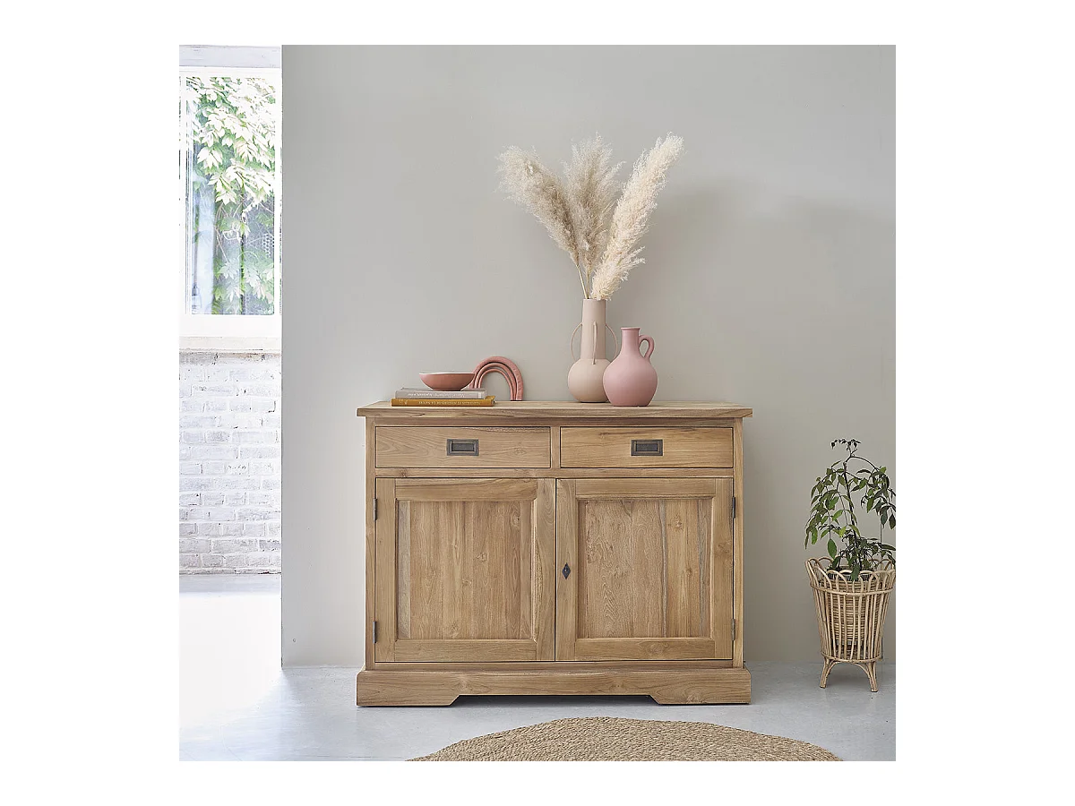Buffet en bois teck massif 120 cm