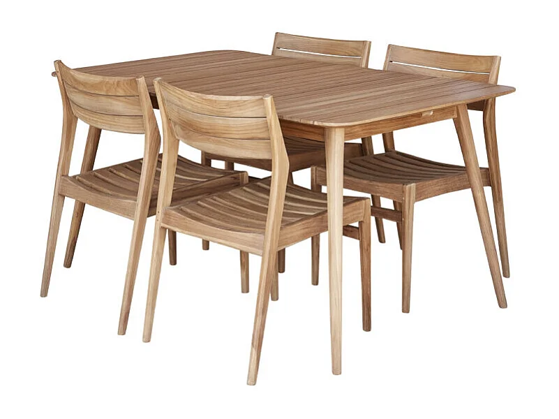 Set tavolo e sedie da giardino in legno massello di teak 4/5 persone