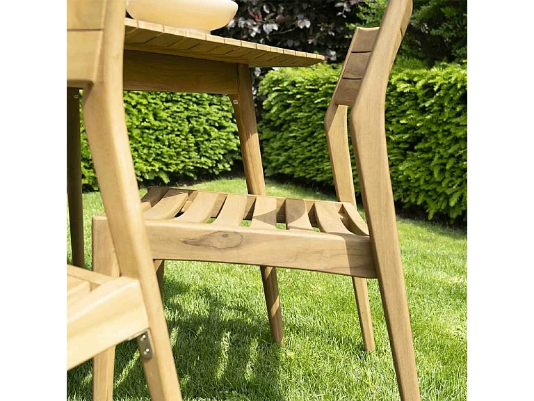 Set tavolo e sedie da giardino in legno massello di teak 4/5 persone