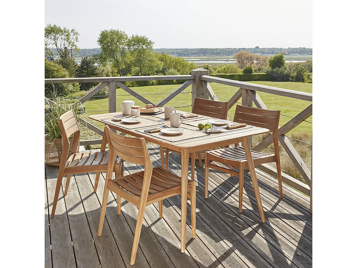 Salon de jardin en teck massif 4/6 places