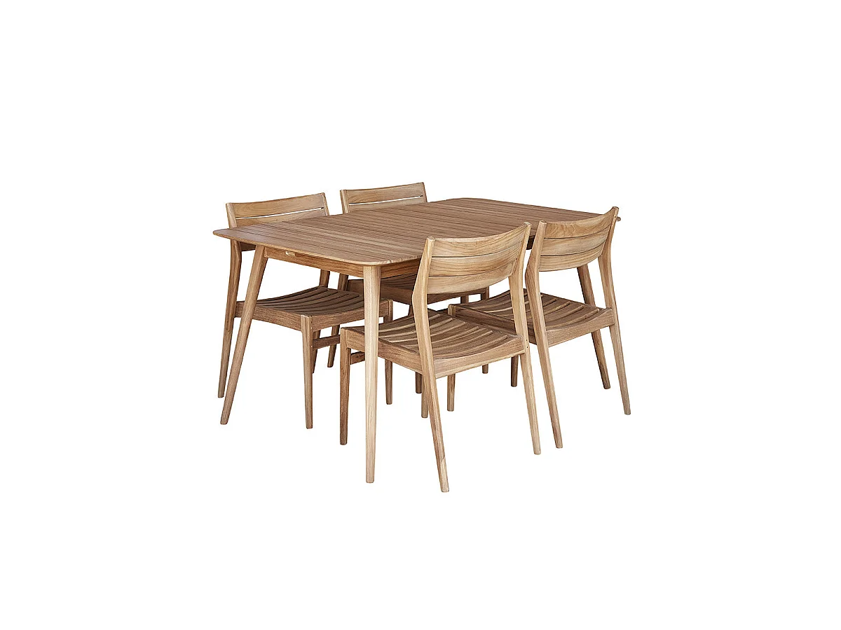 Set di mobili da giardino in teak massello 4/6 posti