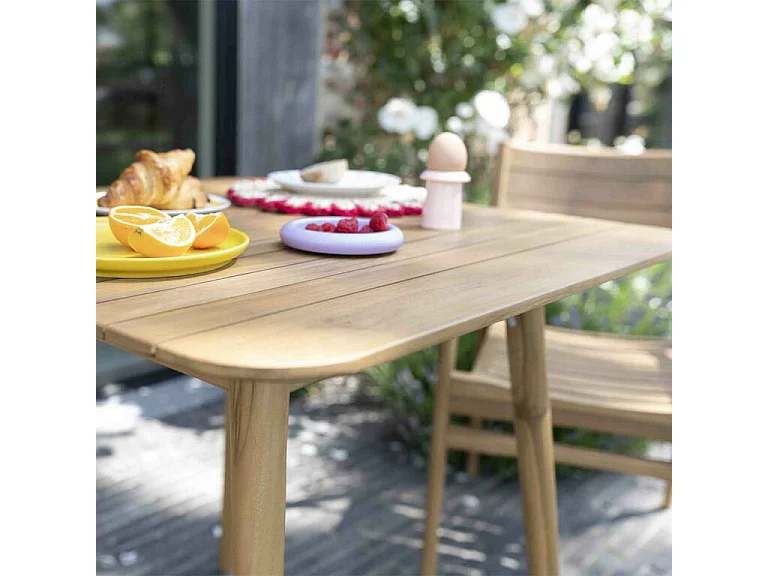 Ensemble en teck massif 2/4 places avec 2 fauteuils NAPLES