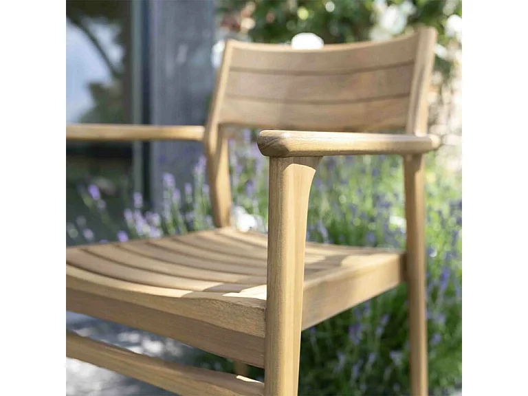 Ensemble en teck massif 2/4 places avec 2 fauteuils NAPLES