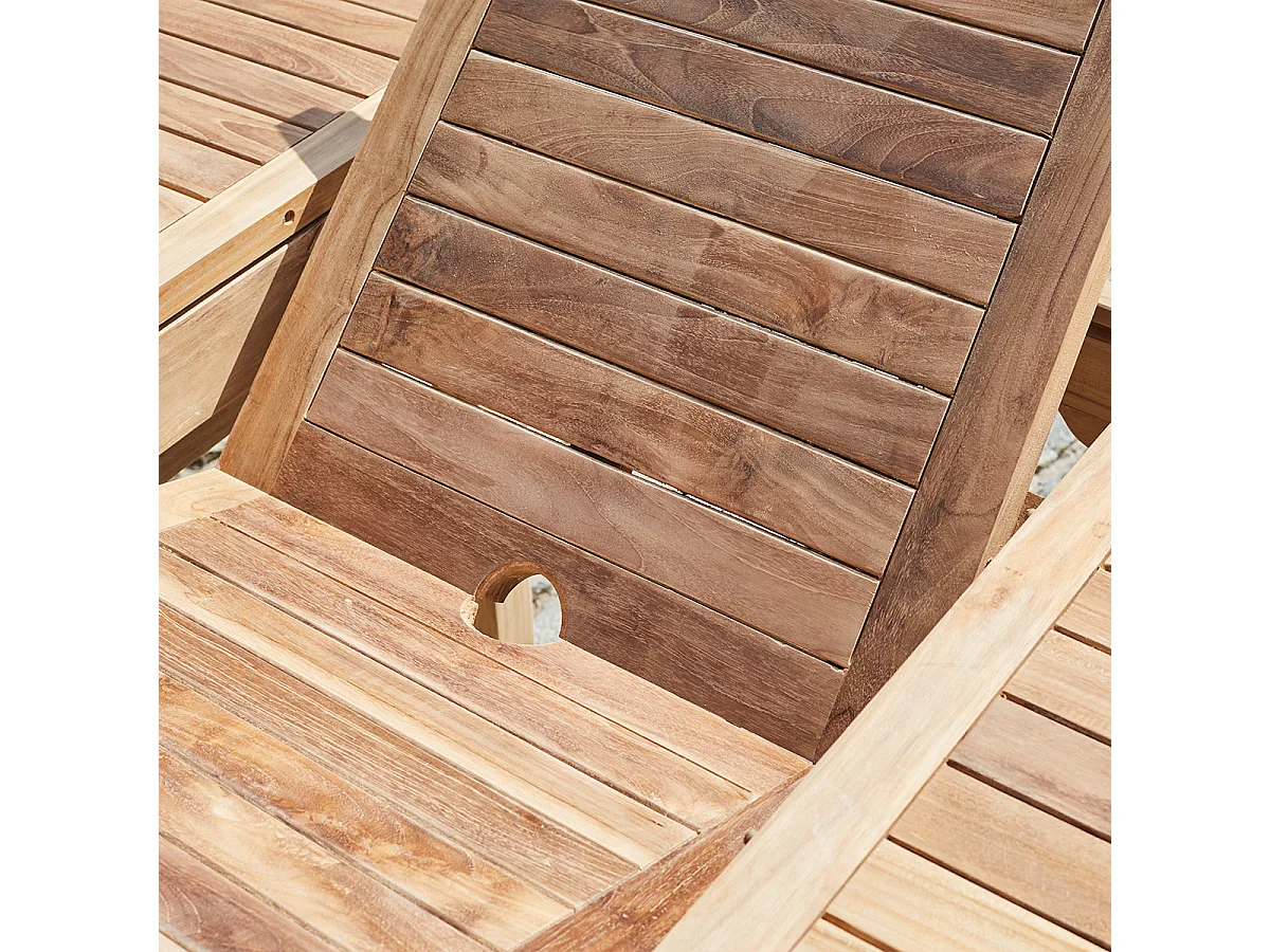 Salon de jardin en teck massif extensible 6/8 places