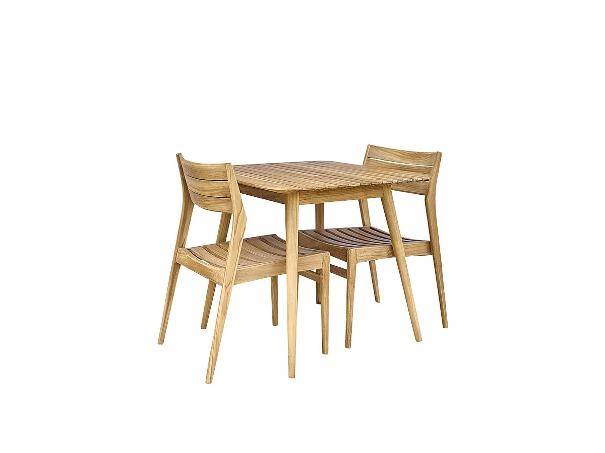 Salón de exterior de teca maciza para 2/4 pers.