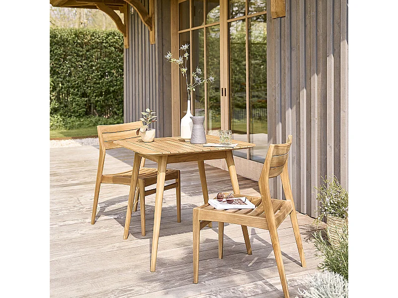 Salón de jardín de madera de teca maciza 2/4 pers.