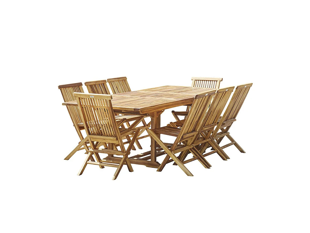 Set di mobili da giardino in teak massello oliato 8/10 pers.