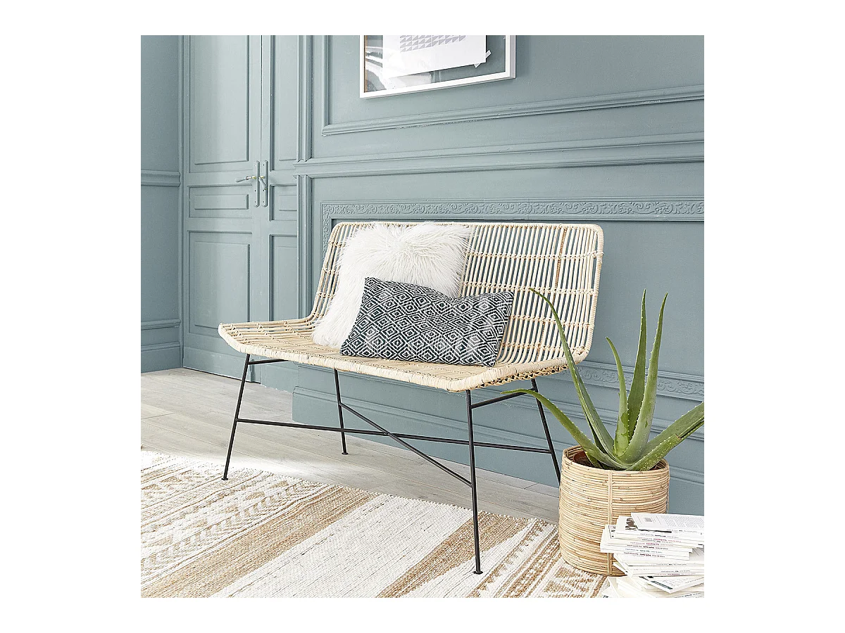 Divano in rattan e metallo