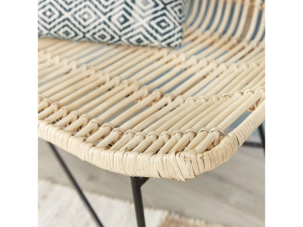 Divano in rattan e metallo