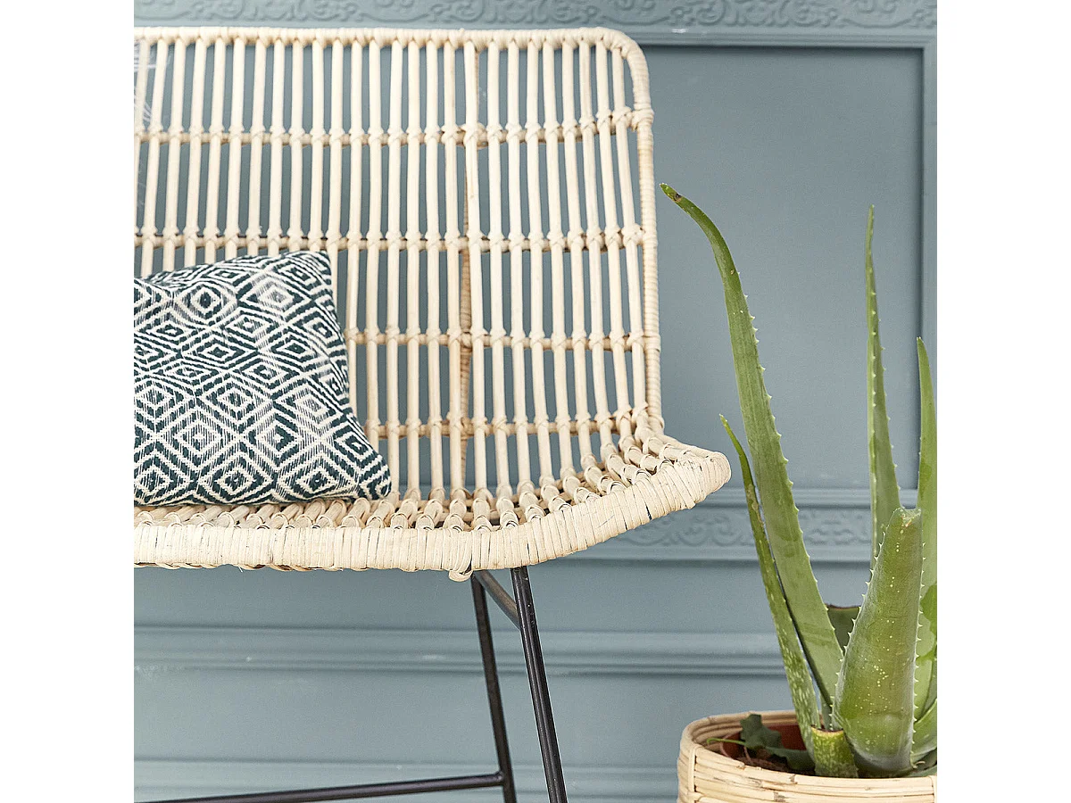 Divano in rattan e metallo