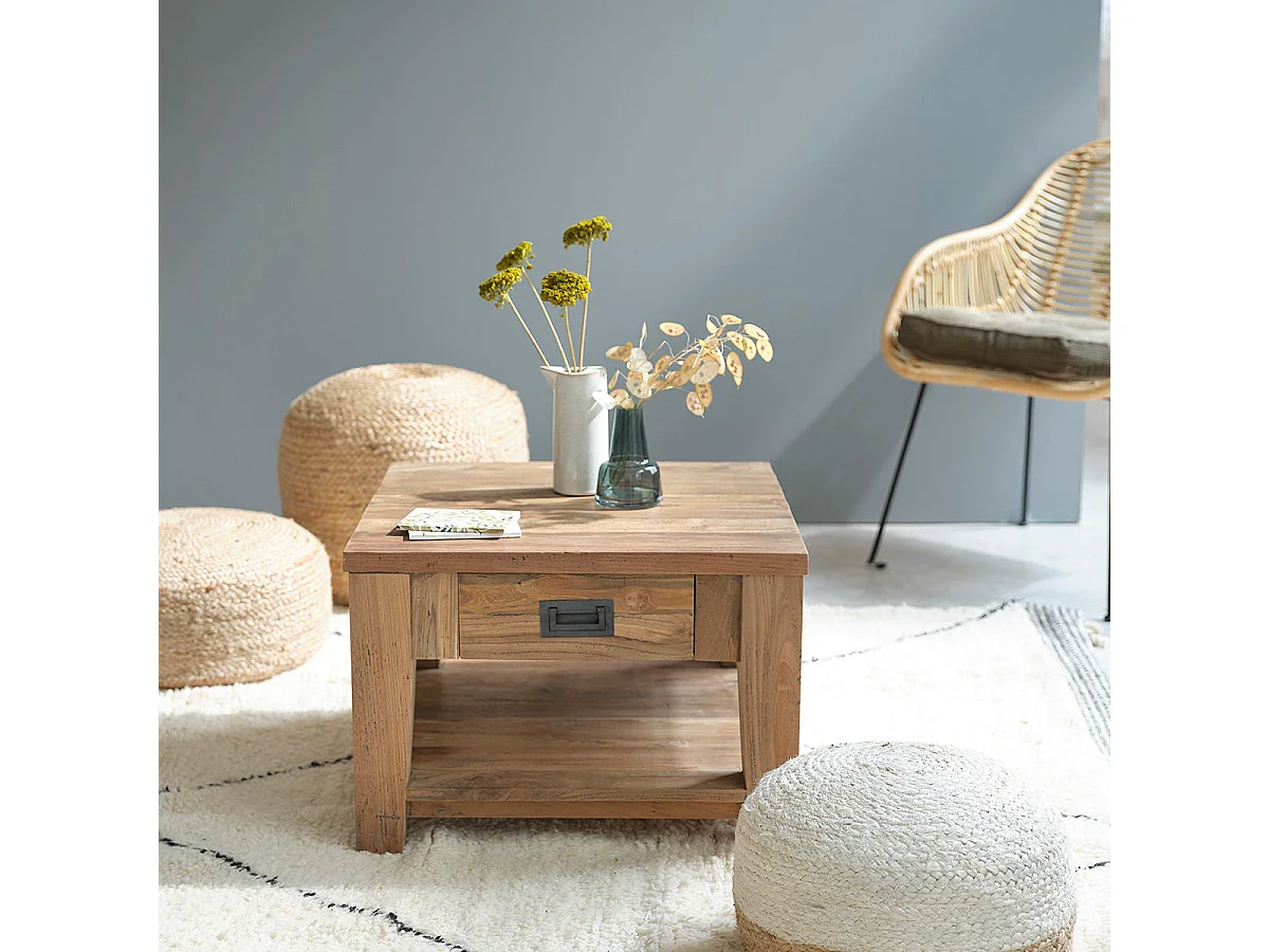 Tavolino in legno massello di teakriciclato