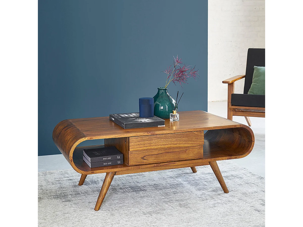 Tavolo basso in mindi massello