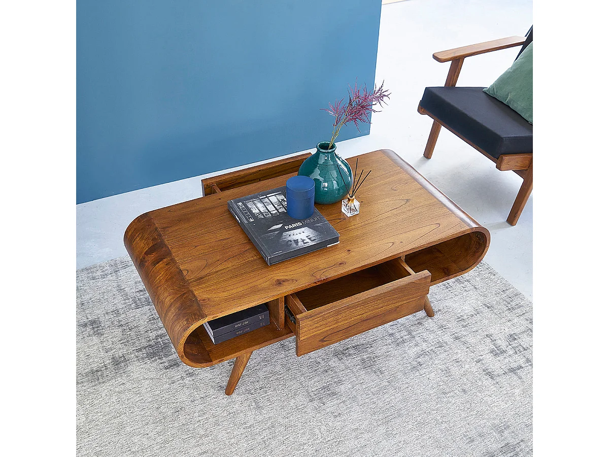 Tavolo basso in mindi massello