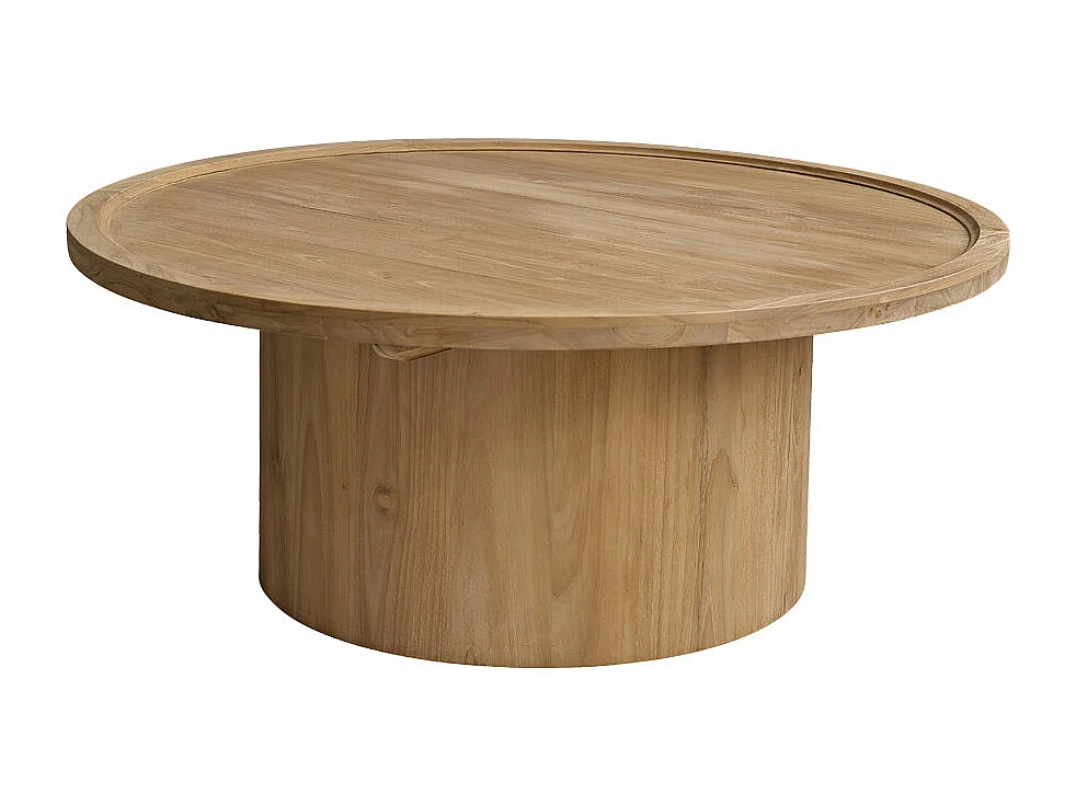 Tavolo basso in teak massello rotondo