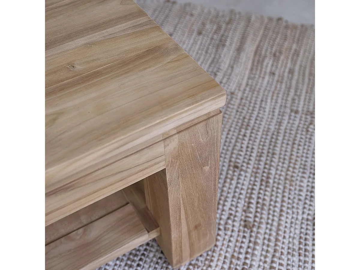 Table basse en teck massif 100 cm