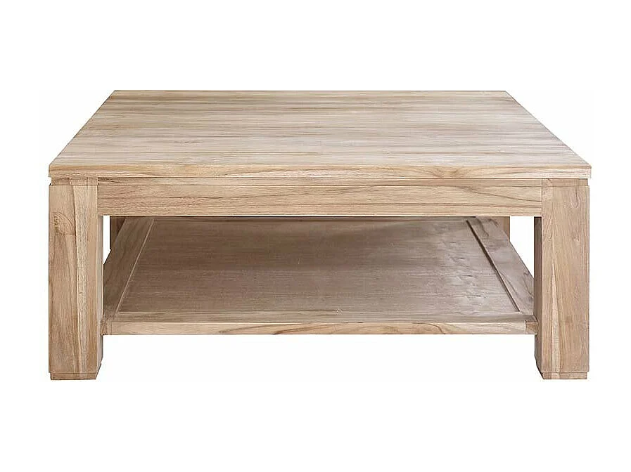 Table basse en teck massif 100 cm double plateau