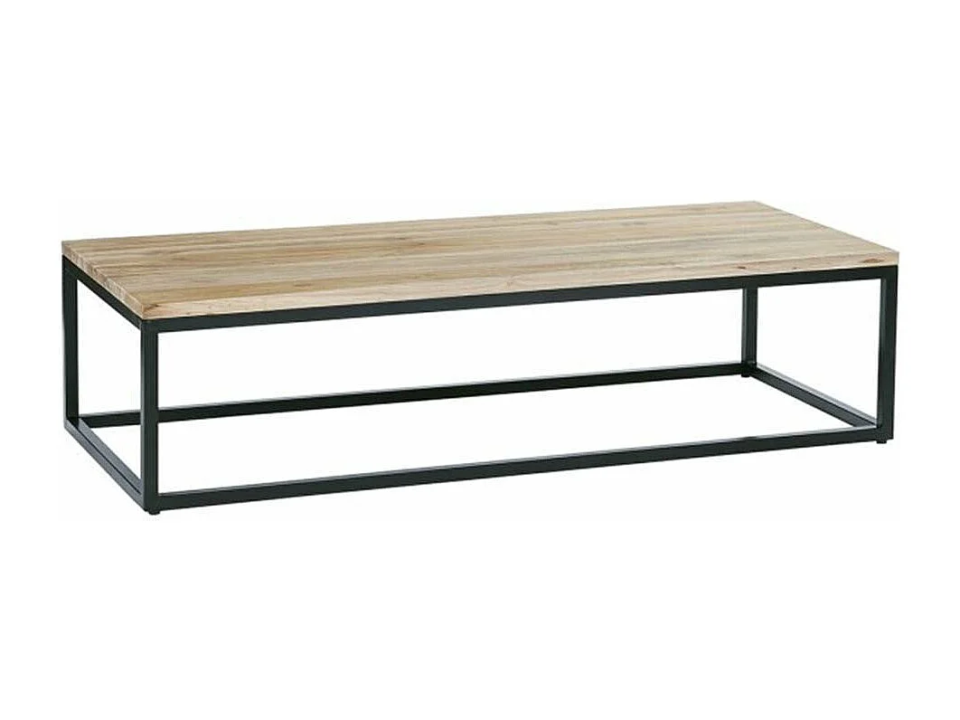 Table basse en teck massif et métal