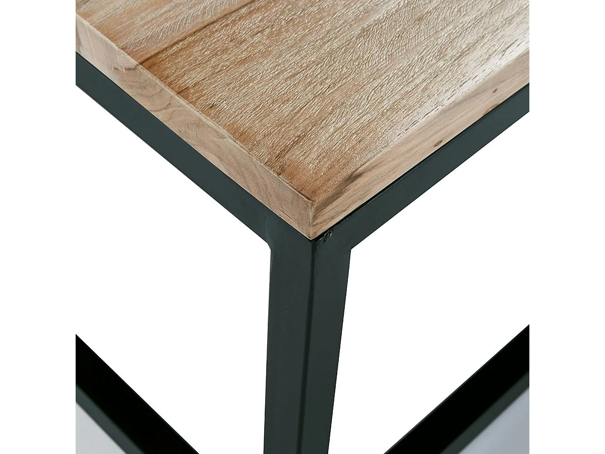 Table basse en teck massif et métal