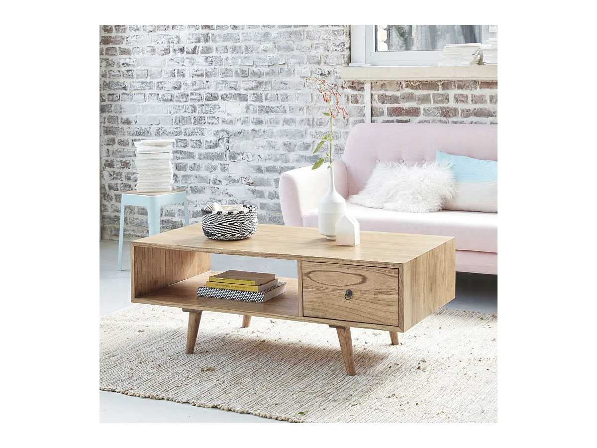 Table basse en mindi massif 120 cm
