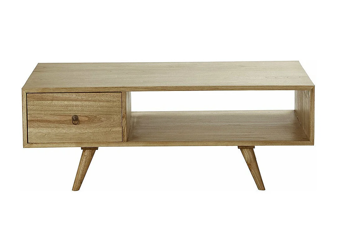 Tavolino in legno mindi con cassetto