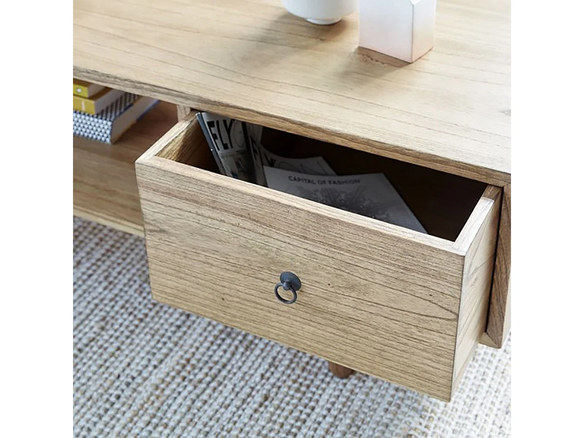 Tavolino in legno mindi con cassetto