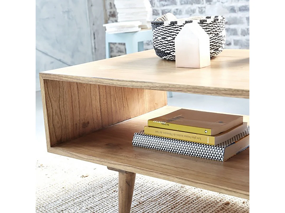 Tavolino in legno mindi con cassetto