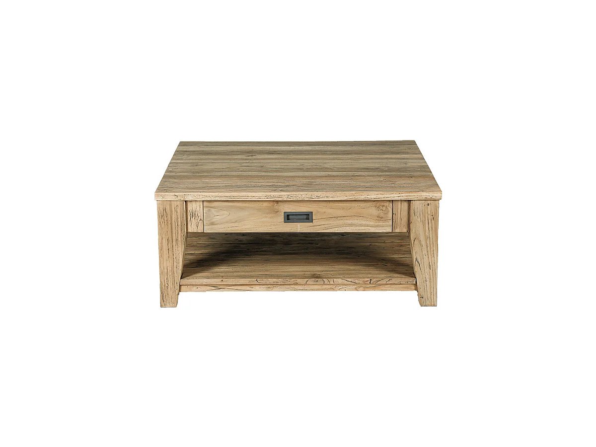 Table basse en bois de teck recyclé 80 cm