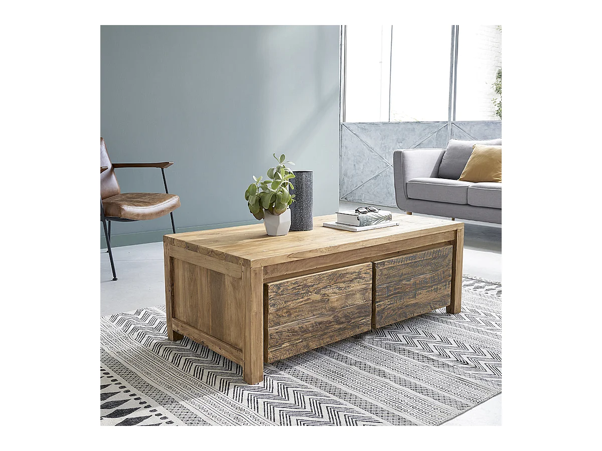 Table basse en teck recyclé massif
