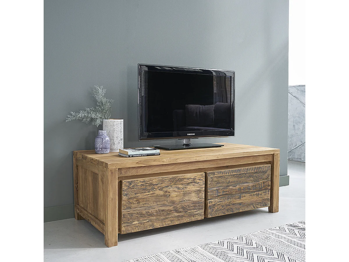 Tavolino in legno massello di teak riciclato