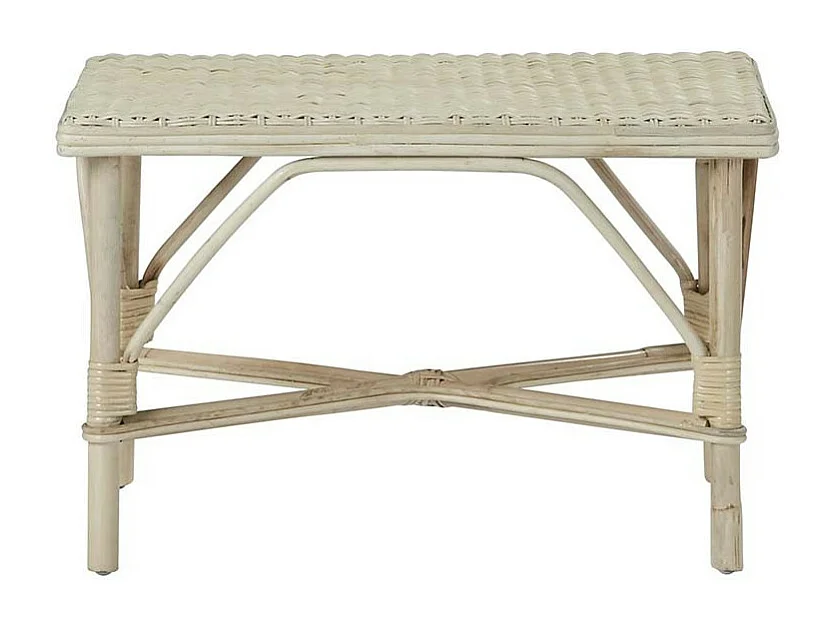 Table basse rectangulaire en rotin naturel