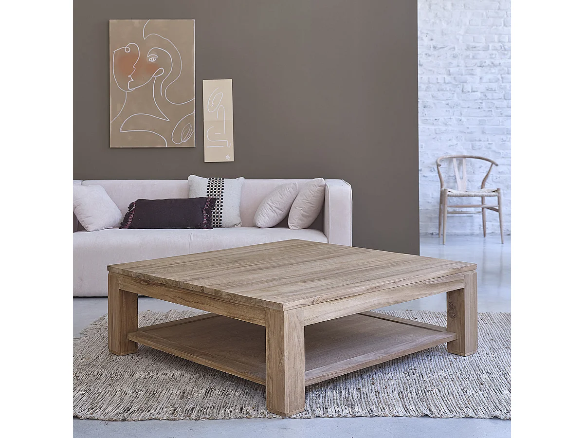 Mesa baja de teca maciza