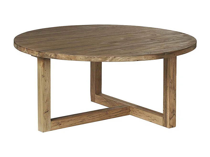 Table basse en bois de teck recyclé 100 cm