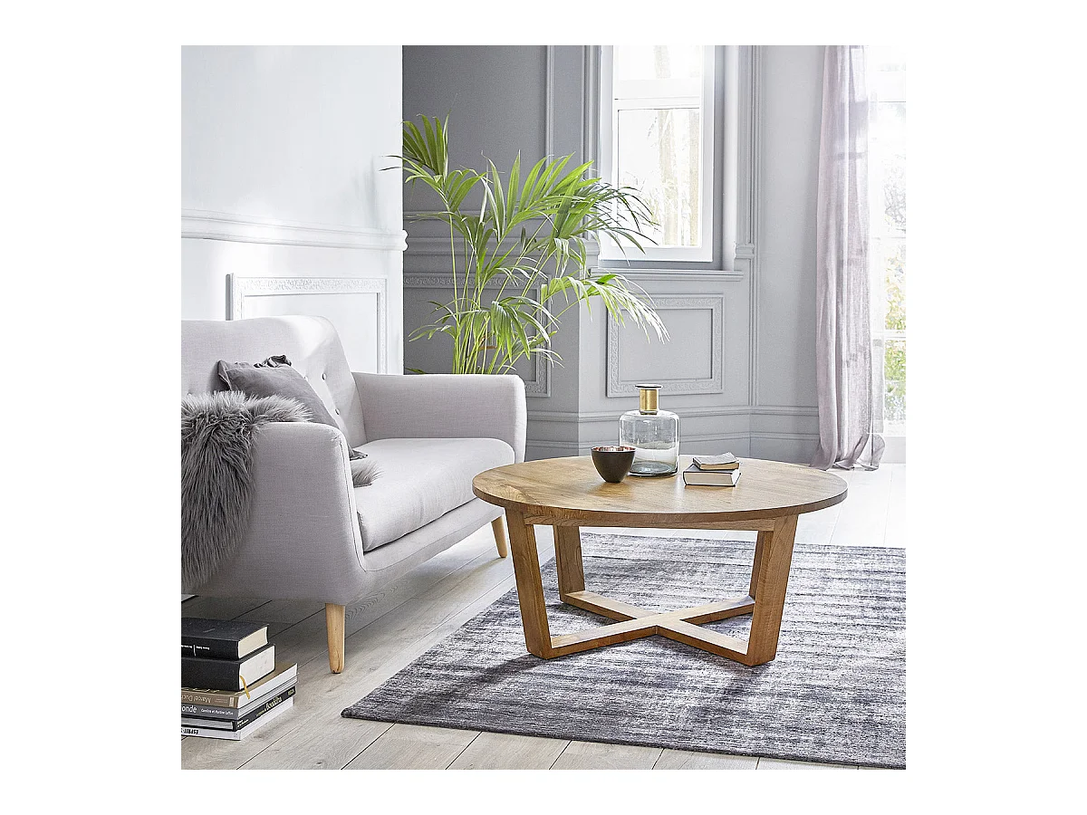 Table basse en mindi massif ronde