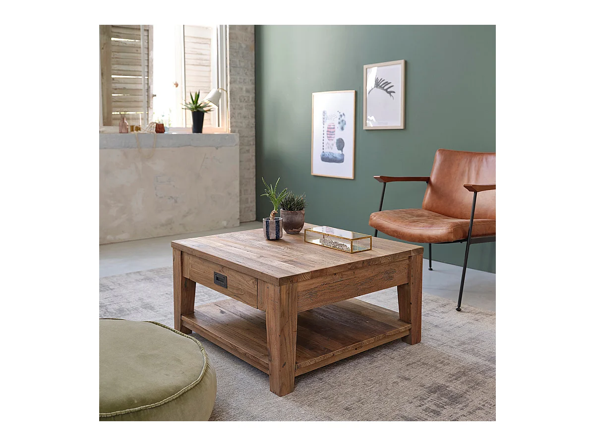 Tavolino in legno massello di teakriciclato
