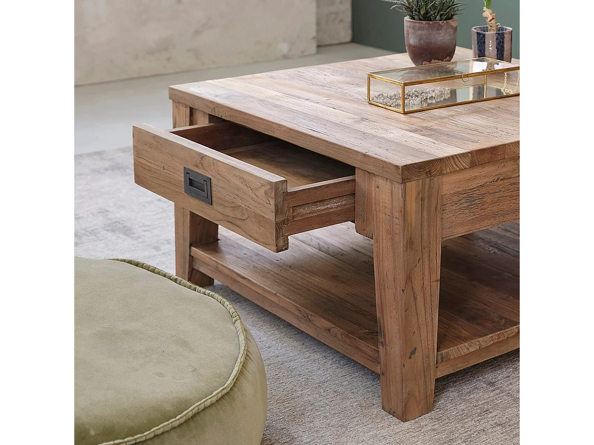 Tavolino in legno massello di teakriciclato