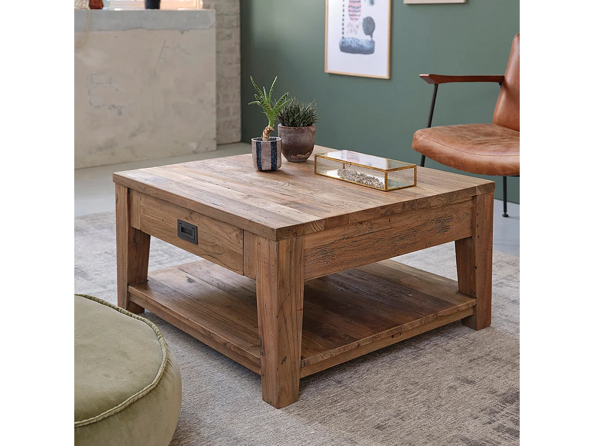 Tavolino in legno massello di teakriciclato